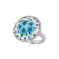 Перстень из серебра «Букет», голубая Fil61.111-827