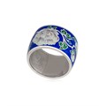 Кольцо из серебра из серии Веера «Пион», синяя Fil6.90-828