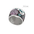 Кольцо из серебра из серии Веера «Пион», черно-белое Fil6.90-829