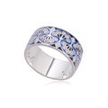 Кольцо из серебра «Сады Семирамиды», синее с фианитами Fil6.99-843