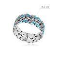 Кольцо из серебра «Росинка», голубое с фианитами Fil6.53-845