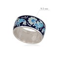 Кольцо из серебра «По зернышку», синее Fil6.92-849