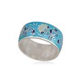 Кольцо из серебра «По зернышку», голубая Fil6.92-850