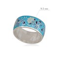 Кольцо из серебра «По зернышку», голубая Fil6.92-850