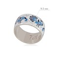 Кольцо из серебра «По зернышку», бело-синее Fil6.92-851