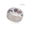 Кольцо из серебра «По зернышку», бело-фиолетовое Fil6.92-853