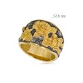 Кольцо из серебра «Жостово» (золочение), золотые розы Fil6.23з-908