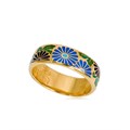 Кольцо из серебра «Георгины» (золочение), синее Fil6.07з-913