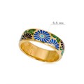 Кольцо из серебра «Георгины» (золочение), синее Fil6.07з-913