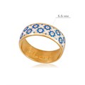 Кольцо из серебра «Восточное» (золочение), сине-белое с фианитами Fil6.54з-915