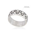 Кольцо из серебра «Восточное», черно-белое с фианитами Fil6.54-919
