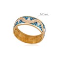 Кольцо из серебра «Афродита» (золочение), голубое с фианитами Fil61.109з-926