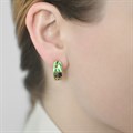 Серьги-полукольца из серебра «Ирисы» (золочение), зеленые Fil3.46з-944
