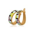 Серьги-полукольца «Эрте» (золочение), разноцветные Fil31.162з-960
