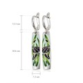 Серьги-подвески серебряные «Ирисы», зеленые Fil3.46сп-961