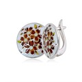 Серьги с английским замком «Букет» из серебра, терракотовые Fil31.111-976
