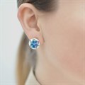 Серьги с английским замком «Букет» из серебра, голубые Fil31.111-977