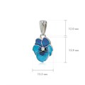 Серебряная подвеска «Анютины глазки», голубая с фианитами Fil7.69-1012
