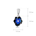 Подвеска из серебра «Анютины глазки», темно-синяя с фианитами Fil7.69-1013