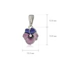 Подвеска из серебра «Анютины глазки», сиреневая с фианитами Fil7.69-1014