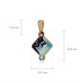 Подвеска из серебра «Котики Инь-Ян» (золочение), синяя с фианитами Fil7.59з-1019