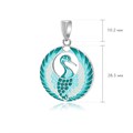 Серебряная подвеска «Журавлик», бирюзовая Fil7.07-1024