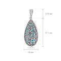 Серебряная подвеска «Росинка», голубая с фианитами Fil7.53-1034