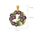 Подвеска из серебра «Петуния» (золочение), фиолетовая Fil7.06з-1067