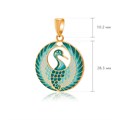 Серебряная подвеска «Журавлик» (золочение), бирюзовая Fil7.07з-1071