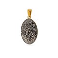 Подвеска из серебра овальная «Жостово» (золочение) Fil7.23з-1078