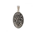 Подвеска из серебра овальная «Жостово», без золочения Fil7.23-1079
