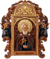 Резная икона "Сергий Радонежский" с ящиком RM100026 - фото 81201