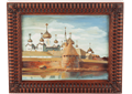 Резное панно из бука "Соловецкий монастырь" RM100110
