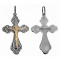Крест серебро/золото, с корундами, Золотые купола, 1.47 гр. 225103
