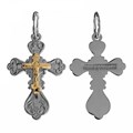 Крест серебро/золото, с корундами, Золотые купола, 0.89 гр. 225373