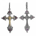 Крест серебро/золото, с корундами, Золотые купола, 3.05 гр. 224984