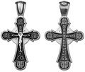 Крест серебрянный, Чернение (оксидирование), с корундами, коллекция "Санкт-Петербург", 8.60 гр. 225215