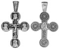 Крест серебрянный, Чернение (оксидирование), с корундами, Николай Чудотворец-Пантелеимон Св., коллекция "Санкт-Петербург", 9.22 гр. 225232