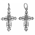 Крест серебрянный, с корундами, Царь Славы, 0.92 гр. 226208