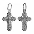 Крест серебрянный, с корундами, Царь Славы, 0.75 гр. 226392