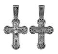 Крест серебрянный, Чернение (оксидирование), с корундами, Да воскреснет Бог..., коллекция "Санкт-Петербург", 11.75 гр. 225162
