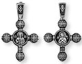 Крест серебрянный, Чернение (оксидирование), с корундами, Умиление Божья Матерь, коллекция "Санкт-Петербург", 5.65 гр. 225473