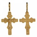 Крест серебрянный, Позолота красная 585*, с корундами, Да воскреснет Бог..., коллекция "Иваново", 0.78 гр. ПР.К.000055