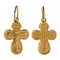 Крест серебрянный, Позолота красная 585*, с корундами, Да воскреснет Бог..., коллекция "Иваново", 1.04 гр. ПР.К.000062