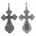 Крест серебрянный, Чернение (оксидирование), с корундами, Спаси и сохрани, Спаси и сохрани, 3.08 гр. ПР.К.000223