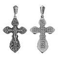 Крест серебрянный, Чернение (оксидирование), с корундами, Спаси и сохрани, Спаси и сохрани, 3.66 гр. ПР.К.000321