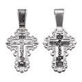 Крест серебрянный, Чернение (оксидирование), с корундами, Спаси и сохрани, коллекция "Санкт-Петербург", 2.28 гр. ПР.К.000361