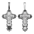 Крест серебрянный, Чернение (оксидирование), с корундами, Спаси и сохрани, коллекция "Санкт-Петербург", 2.56 гр. ПР.К.000378