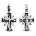 Крест серебрянный, Чернение (оксидирование), с корундами, Лука Св., коллекция "Санкт-Петербург", 6.10 гр. ПР.К.000406
