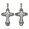 Крест серебрянный, Чернение (оксидирование), с корундами, Да воскреснет Бог..., коллекция "Санкт-Петербург", 6.24 гр. ПР.К.000420